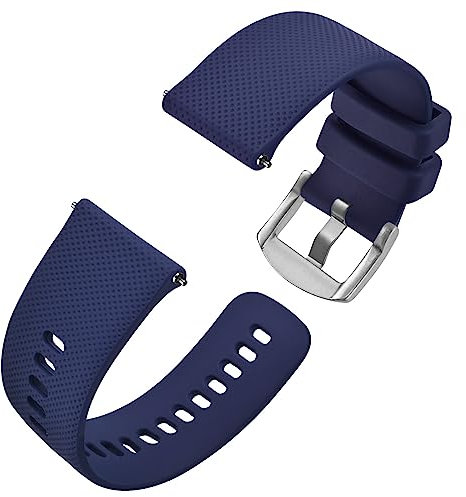 Anbeer Bracelets de Montres en Silicone pour Femme Homme, 16mm Bracelets de Montre en Caoutchouc à Déclenchement Rapide,Bleu
