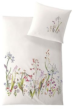 Hefel Trend- Tencel Edelsatin Bettwäsche Set Fleur Kollektion Pure Luxury Unterseite- Elfenbein (155x200 cm + 80x80 cm)
