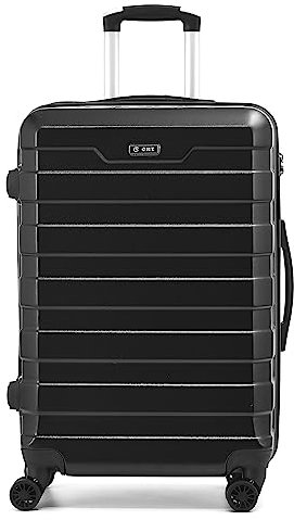 CMY Suitcase Large Lightweight Hard Shell ABS Large Suitcase 4 Dual Spinner Wheels Hold Check in Luggage 3 Digit TSA Combination Lock (Black)