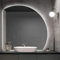 Specchio da bagno moderno, Specchio Da Bagno,Specchio Da Bagno Moderno Specchio Da Bagno A Semicerchio Con Taglio Sinistro/destro,Con Luci Specchio Per Il Trucco Retroilluminato A LED,Antideflagrante