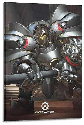 VZRSQZK Game Overwatch Reinhardt Poster, dekoratives Gemälde, Leinwand, Wandposter und Kunstdruck, modernes Familienschlafzimmer-Dekor-Poster, 60 x 90 cm