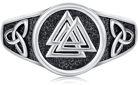 Wikinger Valknut Ringe 925 Sterling Silber Verstellbare Ringe mit Dreifacher Valknut Keltische Wikinger Ring Herren Rune Amulett Schmuck Mythologie Geschenke für Männer