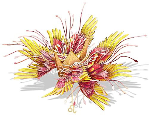 Piececool 3D Puzzle Metall 12-Sternbilder Tausende Papierkrane, 3D Metall Puzzle Tausend Wunschkranich für Edelstahl, Ganzes Metall, Geburtstagsgeschenk, Modellbausatz Erwachsene, 57 Teile (Leo)