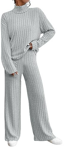 callmo Damen Skims Dupe Slim Fit 2 Stück Set Langarm Crop Top und Low Rise Flare Pants Yoga Trainingsanzug Lounge Set
