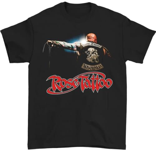 Rose Tattoo Rock Monsters of Rock T-Shirt Black Short Sleeve XX3016 BlackLarge