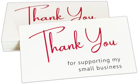 TownStix 240 Stück - Dankeskarten für Unternehmen Bestellung, Danke Karte Thank You for Supporting My Small Business Cards - 90 x 50 mm