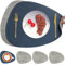 Chitomars Sets de Table et Dessous de Verre, Double Face Sets de Table Rond Lavable Plastique Antidérapant Set de Table en Simili Cuir Résistant à la Chaleur (Lot de 4, Gris Bleu)