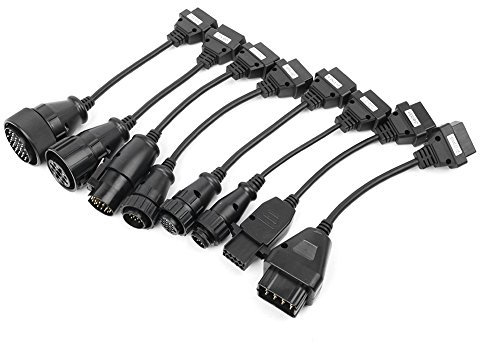 SIKUAI Lot de 8 câbles adaptateurs OBD2 OBDII pour camion Outil de diagnostic Scanner Remplacement pour Man/Iveco/Scania/Benz/Renault/Volvo