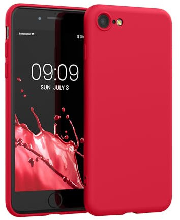 kwmobile Handyhülle für iPhone SE 2022 Hülle/iPhone SE 2020 / iPhone 8 / iPhone 7, für iPhone SE Hülle - Schutzhülle für kabelloses Laden - Case in Granatapfelrot