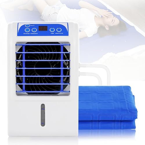 Matelas refroidissant à l'eau Double, Coussin de Refroidissement pour lit avec climatiseur de Chevet et télécommande, Garde Le Matelas au Frais, Travail Silencieux + minuterie, 63×55