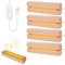 BORDEAG Base de Exhibición de Luces LED, 4 Piezas Base de Madera con Luz Led, Base de Madera Rectangular con USB para Placa Acrílica, Placa de Cristal, 15 cm de Largo, Blanco Cálido