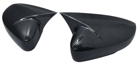 2 Stück Kompatibel for VW Polo MK5 6R 6C 2009-2017 ABS Seitenrückspiegel-Abdeckkappen Schalenverkleidung OX Horn Style Außen(Carbon fiber pattern)