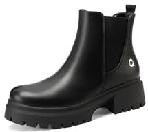 QUEEN HELENA Stivaletti Chelsea Stivali Bassi Classici Casual X31-61 (Nero, Sistema Taglie Calzature EU, Adulto, Donna, Numero, Media, 35)