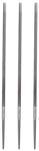 sourcing map 3pcs Chainsaw File, 25/128(5.0mm) Round Sharpening Hand Files Tool with Spiral Cut for Chain Chainsaw Sharpening, Grinding