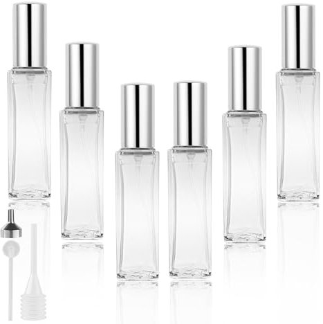 LOPHE Parfümzerstäuber 20ml, 6 Stück Transparenter Stil mini Parfum Zerstäuber Für Unterwegs, Portable Parfümzerstäuber Nachfüllbar Leer, Perfume Sprayer für Reise Männer und Frauen