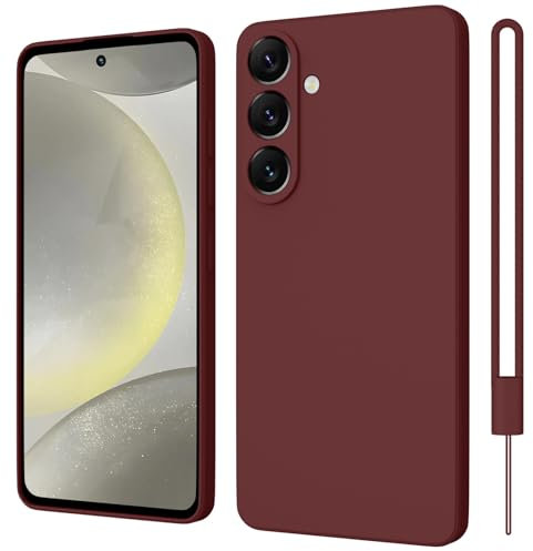 ORDA Hülle Kompatibel mit Samsung Galaxy S24 Plus 5G Hülle, Matte Ultra Dünn Soft Silikon Case, Kameraschutz TPU Handyhülle für Samsung Galaxy S24 Plus/S24+ Anti-Kratzer Schutzhülle Dunkel Rot