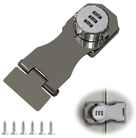 Combination Lock Trap, 5 Inch Furniture Lock, 3 Digit Combination Lock with Screw, Security Trap for Outdoor Garage and Garden