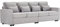 SEEDWAVE Big-Sofa 4-Sitzer großes Sofa, 264cm breites Leinen-Polstersofa, Recamiere mit Vier Lendenkissen,Big Sofa Für das Wohnzimmer (Hellgrau)