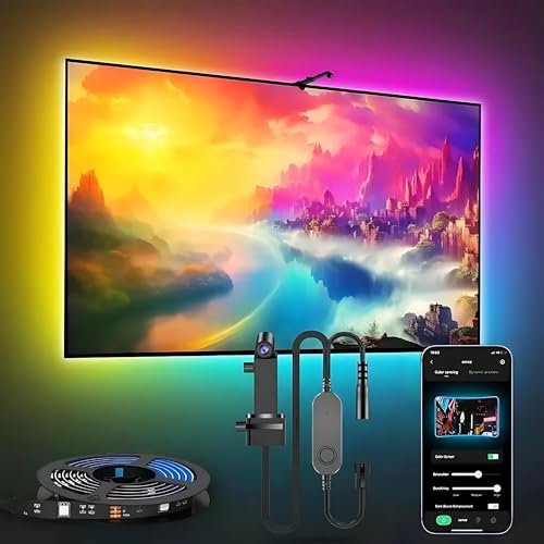COLOR Bande Lumineuse LED TV RGBIC 5M - Éclairage Intelligent pour Intérieur avec Télécommande et Application, Réglable et Changement de Couleur, Compatible avec TV et Ordinateur