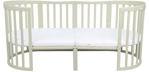 waldin Erweiterung auf 174 cm für 7in1 Babybett ohne Bett, Olive | Verlängert Ihr 7in1 Kinderbett inkl. 50 cm Matratzenerweiterung, für Klassische und Ovale Modelle ohne Bett