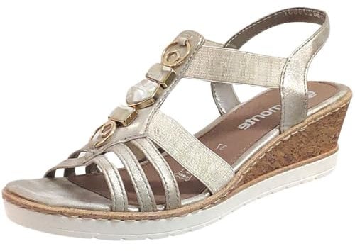 Remonte, R6264, Femme Nu-Pied Platine métallisé - 38 EU