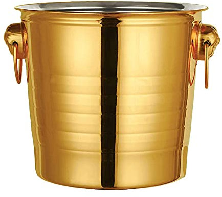ZJFHEYUO Ice bucket, Tiger Head Stainless Steel Ice Bucket KTV Champagne Bucket Wine Barrel Spit Wine Bucket Ice Bucket Bar Beer Barrel