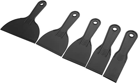 VICASKY 5 Stück Farbspatel aus Abs Kunststoff Schwarz Wandspachtel für Autovinylanwendung und Spachtelarbeiten Einfach Aufzuhängen