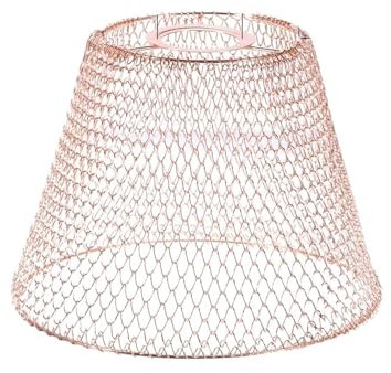 RUWLFE Abat Jour De Lampe Abat-Jour en Maille en métal rétro, Abat-Jour Pliable, Couverture de Lampe(Rose Gold)