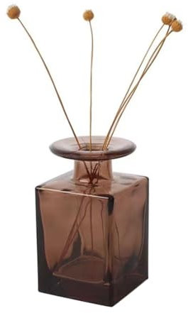150ml 5oz Square Amber Glass Diffuser Bottles Empty Refillable Aromatherapy Jar Essential Oils Bottles Use for DIY Fragrance Replacement Diffuser Sets (Not Included Sticks)