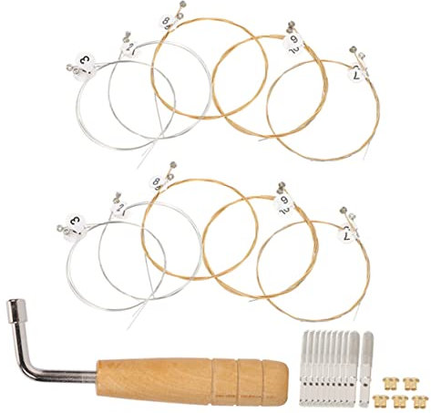 PartyKindom Lyrasaiten-komplettset Ersatz Leier Saiten Metall String Nagel Lyrasharfen-zubehör Lyrasaiten-teile Lyraswirbel Lyrasstimmschlüssel