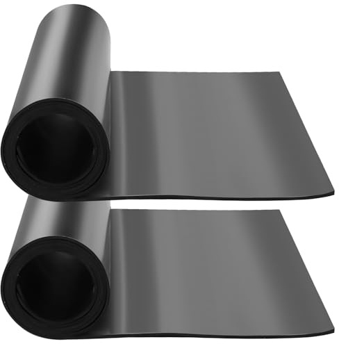 LOPYXBR Lot de 2 feuilles de caoutchouc néoprène, 1,2 m (L) x 300 mm (l) x 2 mm (T), bandes d'étanchéité en caoutchouc noir antidérapant solide pour protection de sol, joints de bricolage, nivellement