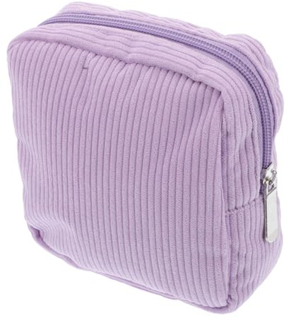 ORFOFE Mini Paquet à Main Carré pour Serviettes Hygiéniques et Maquillage en Velours Côtelé Paquet Multifonction Portable Trousse Élégante et Pratique pour Femmes et Filles