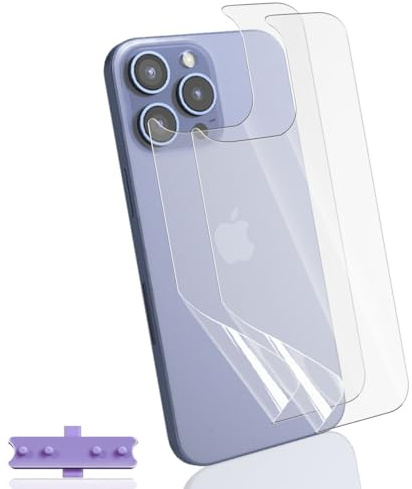 Yonntmmi Schutzfolie Rückseite Folie für iPhone 15 Pro Max 2 Stück, flexibler TPU-Folie Blasenfreie Weich, Anti-Kratzer, Matte Textur TPU [Non-Panzerfolie] für Panzerglas für iPhone 15 Pro Max