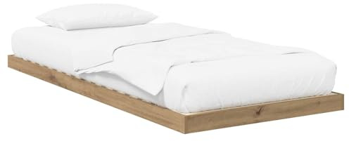 vidaXL Bodenbettrahmen Artisan-Eiche 90 x 200 cm Holzwerkstoff, Elegantes, rechteckiges Bettgestell, langlebiges Holz, modernes Design, platzsparend, vielseitig im Schlafzimmer