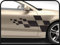 GRAFIC Rennflagge Set Autoaufkleber Dekor Karo Flagge Seitendekor Aufkleber Auto (SCHWARZ MATT)