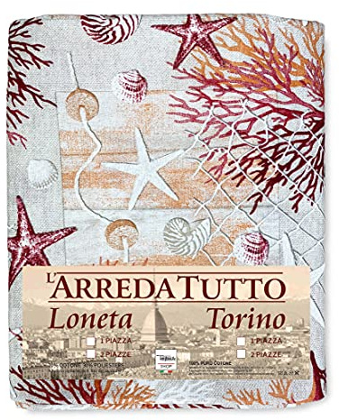 Tex family Telo ARREDO copritutto Gran Foulard COPRILETTO copridivano Tessuto LONETA (Coralli Rosso, 2 Piazze)