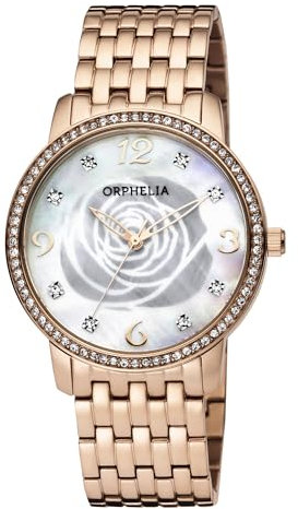 Orphelia Damen-Armbanduhr La Rose Analog Quarz Edelstahl