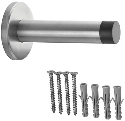 7 x SOTECH Türstopper MERCURY echt Edelstahl gebürstet Ø 50 mm L: 95 mm | Türstopper für Wandmontage