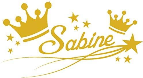 Samunshi® Türaufkleber Kronen mit Name Wandtattoo 40x21cm gold