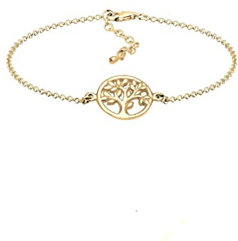 Elli Armband Damen Lebensbaum Anhänger in 925 Sterling Silber vergoldet