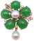 JYX Broche à fleur en perles rondes et perles d'eau douce 10 mm pour femme