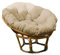 chilly pilley Papasansessel Rundkissen RundRattansessel Auflage Sesselkissen Gartenkissen Sitzkissen Garten Kissen Gesteppt mit Schlaufen (80cm, Creme)