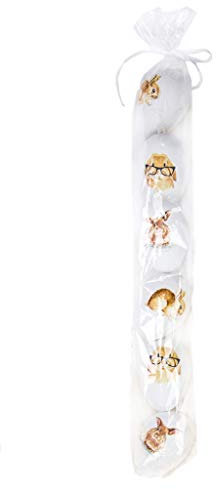 Riffelmacher & Weinberger Ostereier zum Aufhängen | Eier mit Hasen-Gesicht 6cm 6Stk | Motiv Osterhase Deko Ostern