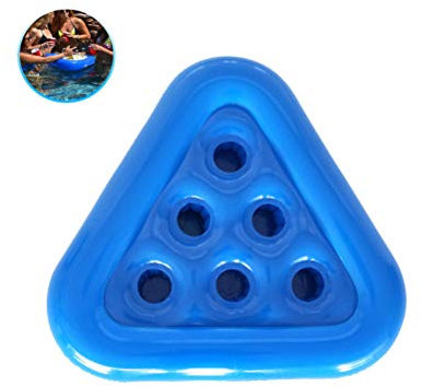 Hahepo Portabotellas hinchable triangular con 6 agujeros para bebidas, para piscina, agua, cóctel, cerveza, vaso