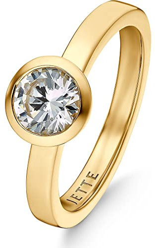 JETTE Damen-Damenring 1 Farbstein 61, Gelbgold 32004875