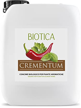 BIOTICA Concime Biologico Liquido per Peperoncino e Piante aromatiche – 5 Litri - CREMENTUM Fertilizzante consentito in Agricoltura Biologica - basilico, prezzemolo, rosmarino, origano, salvia, menta