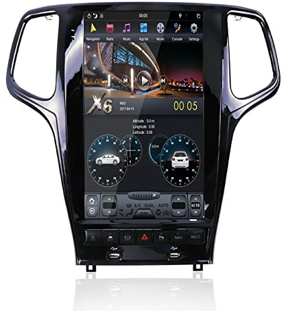 MOOKAKA Tesla Style Radio Android Autoradio 2 Din GPS Navigation Haupteinheit für Jeep Grand Cherokee 2014-2019 Multimedia Player Stereo 13.6 Zoll Vertikaler Bildschirm Kabellos Carplay DSP (4+64GB)
