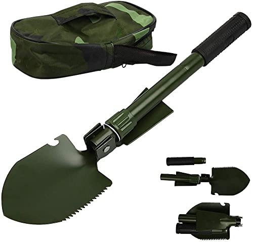 Pala de Camping Plegable,Taozoey Pala Plegable Multifuncional, Pala Plegable,Pala de Camping Plegable, Pala Plegable Militar Supervivencia, para Senderismo, Acampar, Actividades al Aire Libre