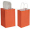 Oikss 50 Stück 13 x 8,25 x 21,6 cm kleine orangefarbene Kraftpapier-Geschenktüten mit Griffen, ideal für Valentinstag, Geburtstage, Hochzeiten