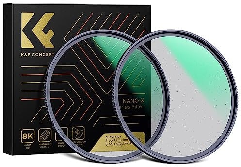 K&F Concept 82mm Black Mist 1/4 1/8 Filters Set Soft Glow Diffusion Lens Filters Multi-Coated Effect Filters for Camera Lens (Nano-X Series)